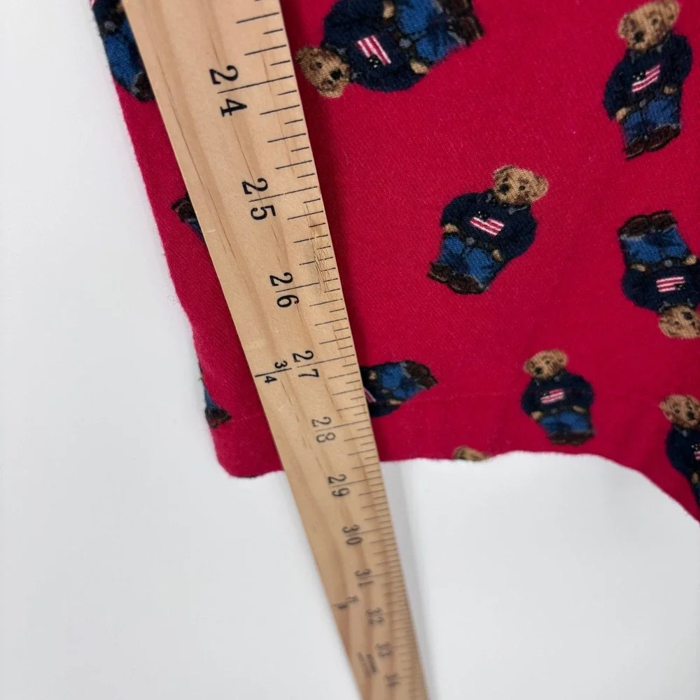 Polo Ralph Lauren Pajama Pants Mens S Red Cotton Flag Polo Bear Loungewear